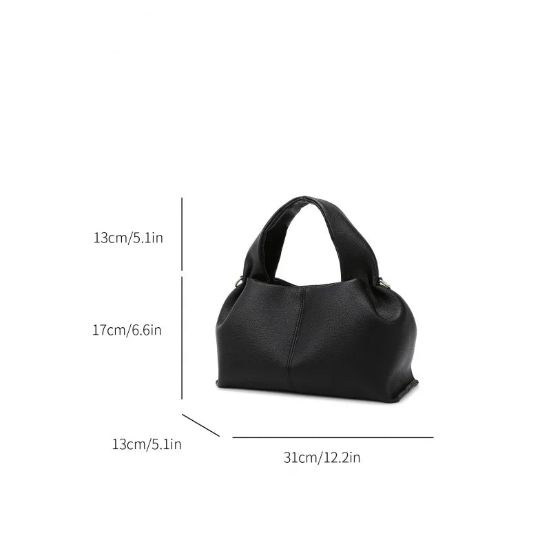 Women New Soft Leather Cloud Bag Fashion Minimalist Crossbody Bag Senior Feeling Large Capacity Work Handbag
