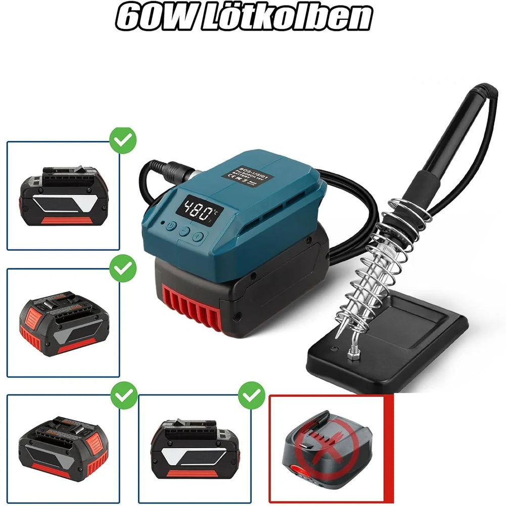 L33A_Battery Soldering Iron for Bosch Professional 18 V System GBA Battery,60W Cordless Soldering Iron Adjustable Temperature