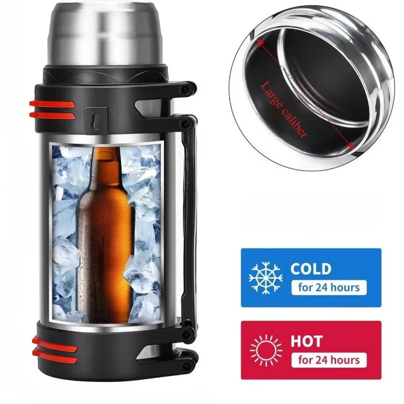 Large-Capacity Stainless Steel 316 Insulated Cup, Portable Travel Water Bottle, Car Tea Infuser, Shoulder-Type Insulated Cup