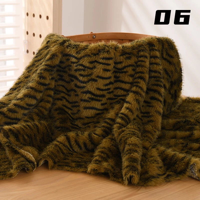 Eco-Friendly Faux Mink Fur Fabric 50x160cm Deer Zebra Leopard Animal Print DIY Craft Material for Clothing Bags Dolls