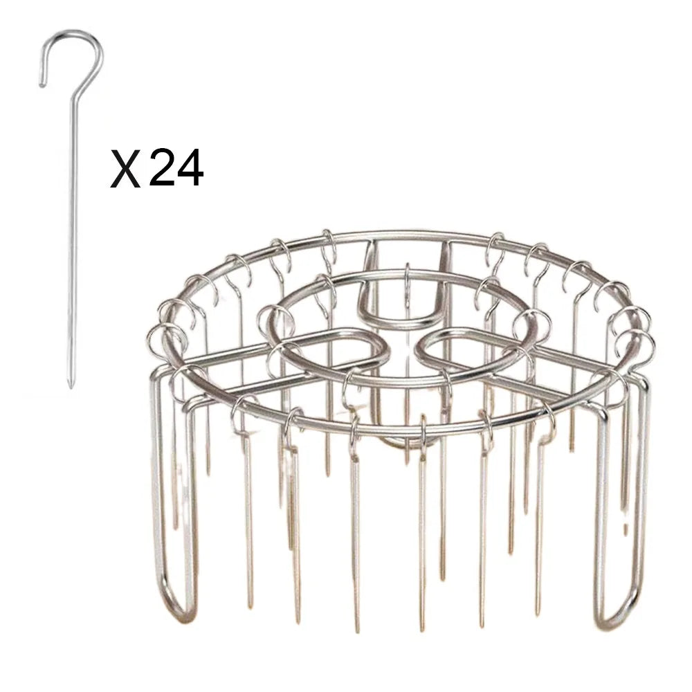 Stainless Steel Vertical Grill Rack with Detachable String 12/24/49 Skewer Holder Barbecue Skewer Bracket for Outdoor Cooking