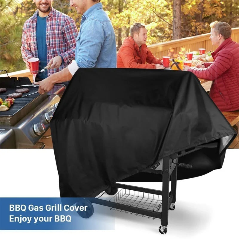 210D Waterproof BBQ Grill Cover, Heavy-Duty Outdoor Barbecue Protective Cover, Dustproof Anti-UV Cover for Garden Patio Barbecue