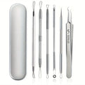 Blackhead Removal Tool Acne Extractor Acne Cleaning Kit, suitable for blemishes, white hole bursts, nose and face tools iron box