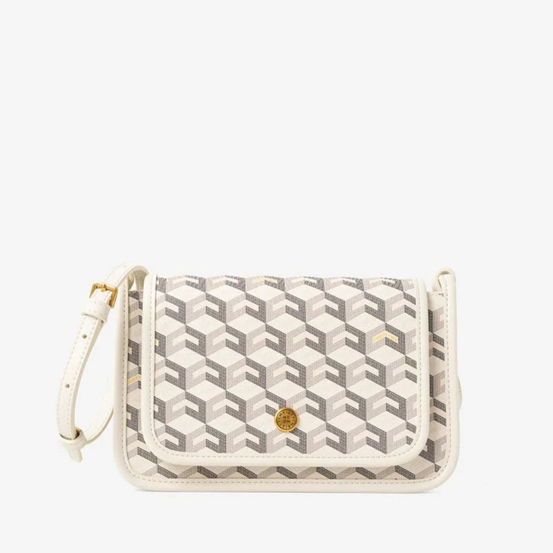 Luxury Monogram Messenger Bag Women Geometric Print 3D Cube Coated Canvas Crossbody Bag Classic Versatile Elegant Shoulder Bag