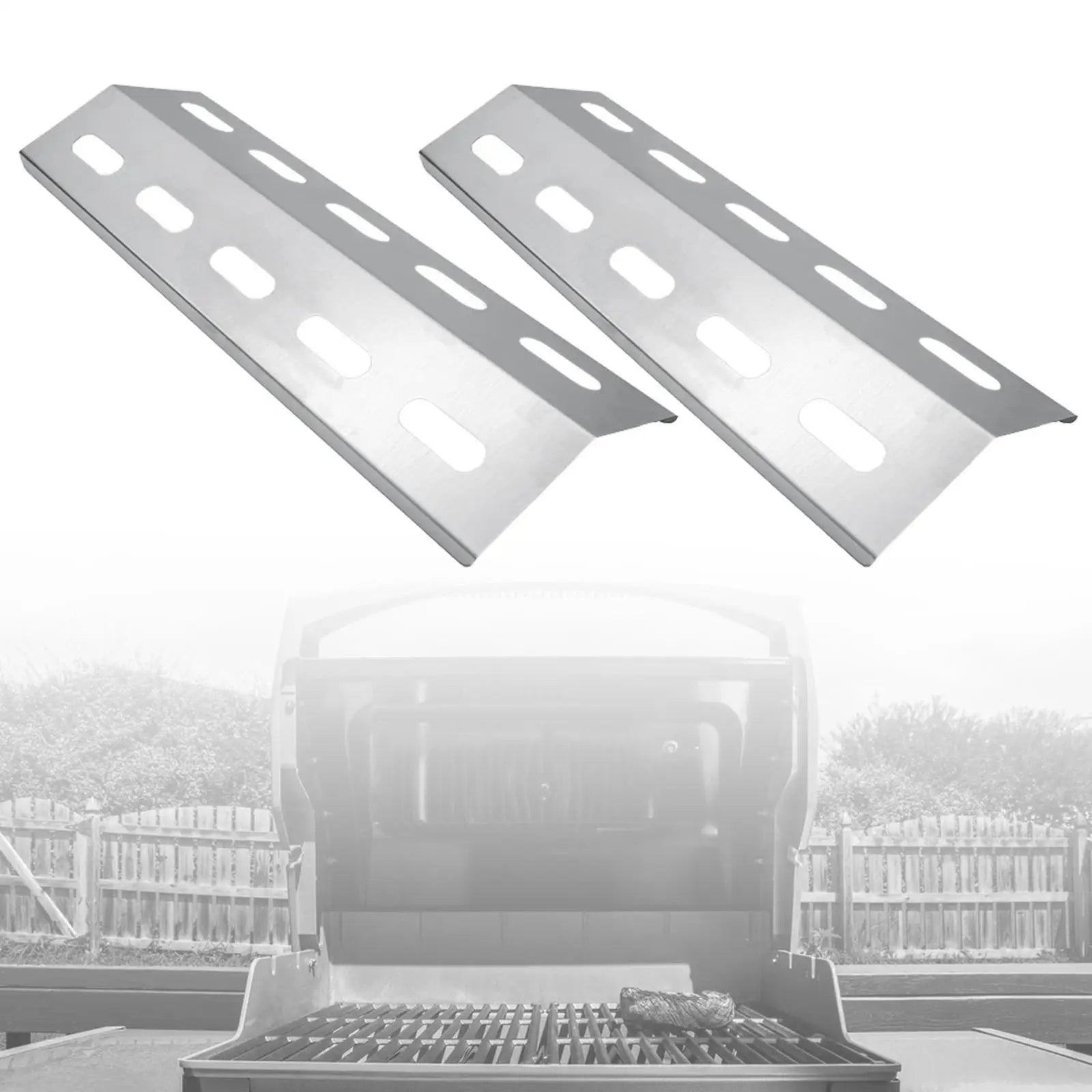 2Pcs Grill Heat Plate Shield Barbecue Heats Plate Easy to Install Convenient Fire Divider Heat Tent for Garden Camping Picnic