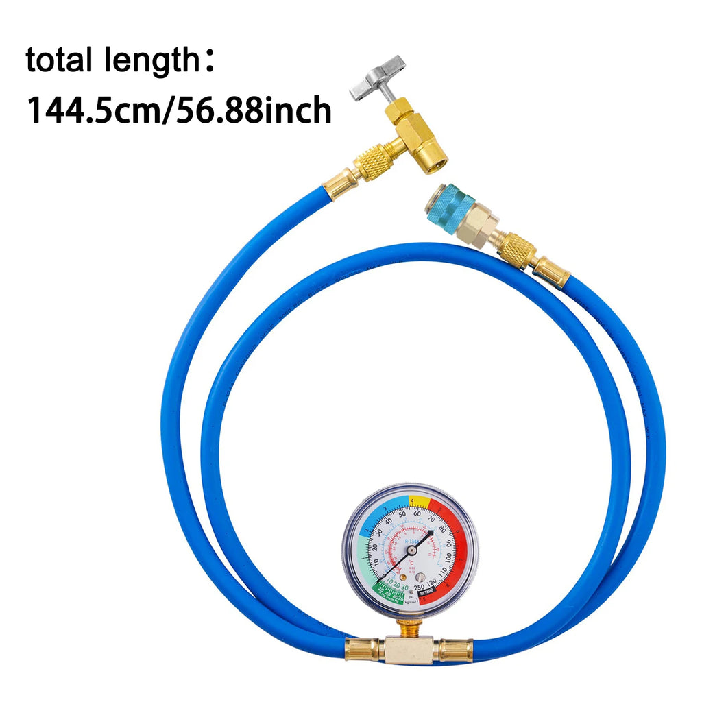 Recharge Kit R134A Recharge Measuring Hose Can Tap Gauge Refrigerant Charging Pipe Air conditioning pipes and connectors