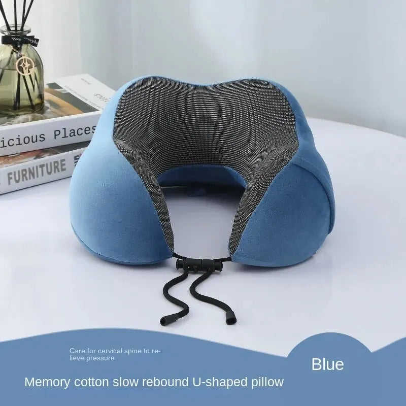 1pc Slow Rebound Travel Pillow, U-shaped Headrest Neck SupportPillow, Nap Pillow Travel Airplane Pillow Cartoon Memory Foam