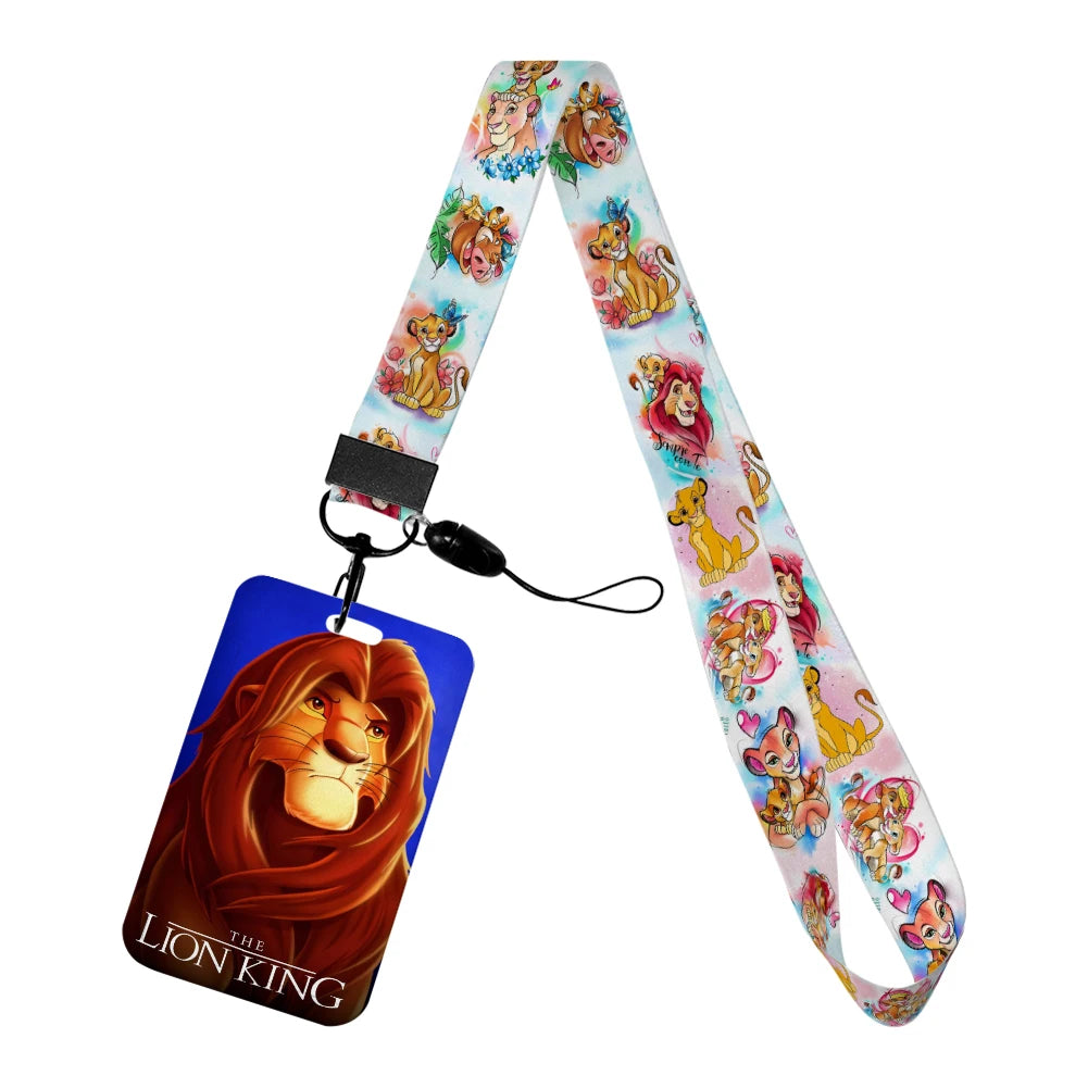 The Lion King Simba Disney Neck Strap Lanyard Movie Boys Card Cover Cartoon Badge Holder ID Card Students Hang Rope Gifts