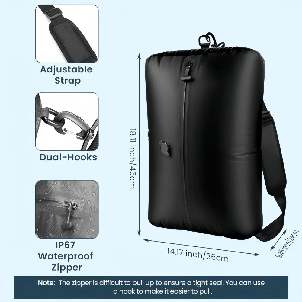 34L Vacuum Travel Bag  Reusable Storage Bags Folding Outdoor Travel Essentials Compression Bag for Suitcases Backpack Luggage