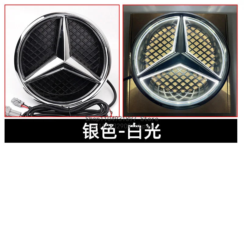 Grid LED light Front Grilled Embelm badge For W204 W205 W213 W253 C-Class E-Class GLC C E 180 200 250 300 350 43 63 4MATIC