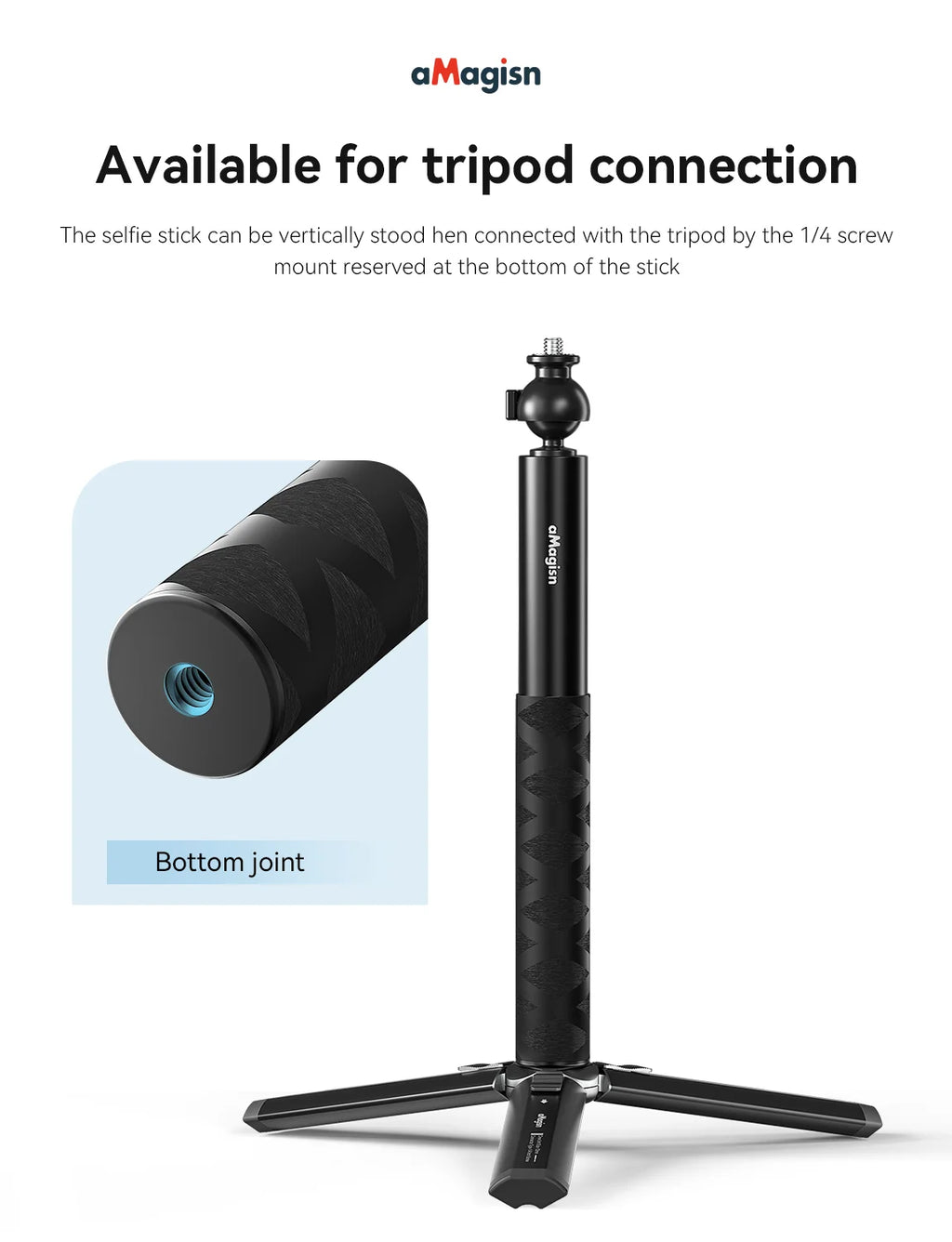 aMagisn Extendable Selfie Stick 70CM 120CM with 360°Ball Head for Insta360 Ace Pro 2 X5 X4 Air Gopro Hero 13 12 DJI Action 5 pro
