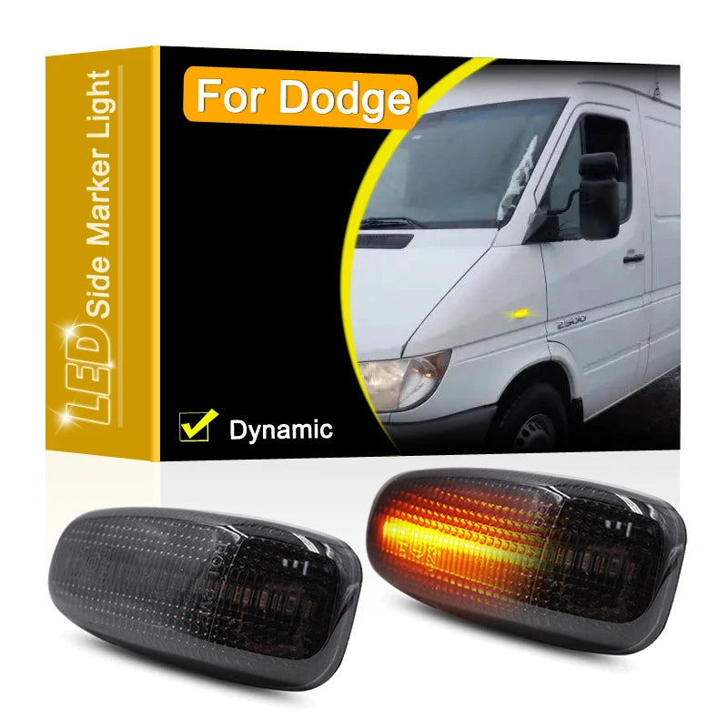 Smoked Lens Waterproof LED Side Fender Marker Lamp Flowing Turn Signal Light For Dodge Sprinter 2003 2004 2005 2006