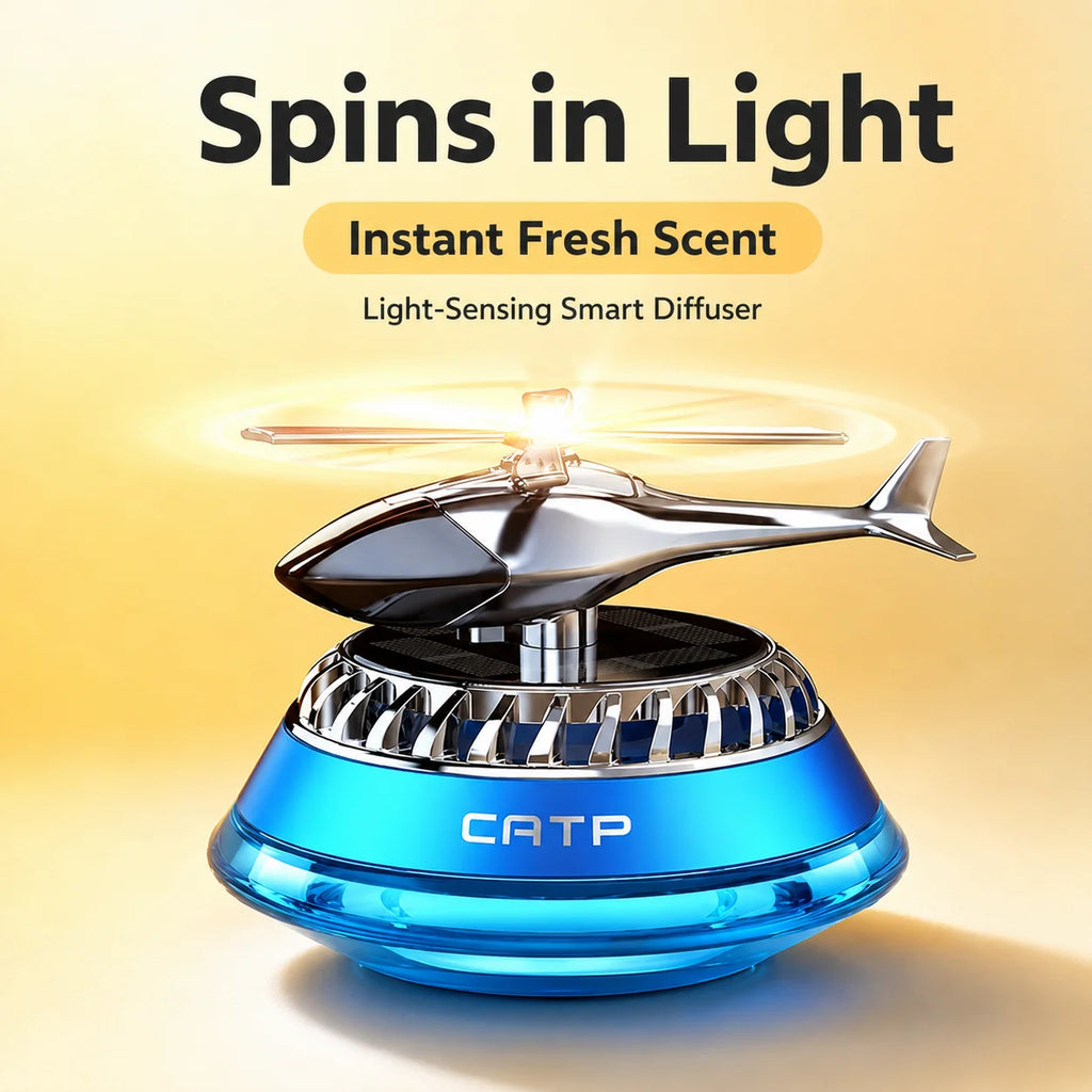 Solar-powered Car Air Freshener Helicopter-style Car Perfume Car Fragrance Odor Remover Long-lasting Light Scent