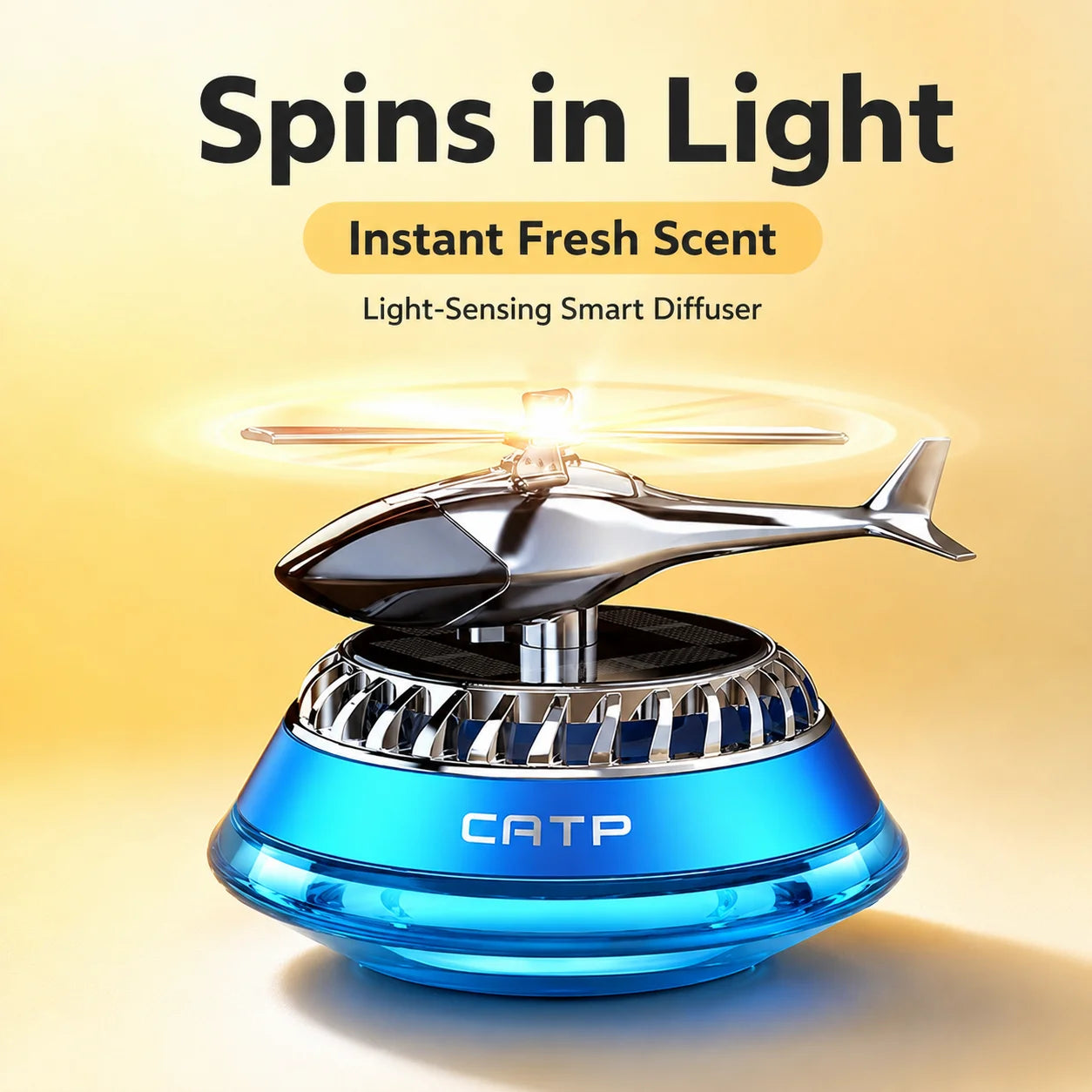 Solar-powered Car Air Freshener Helicopter-style Car Perfume Car Fragrance Odor Remover Long-lasting Light Scent