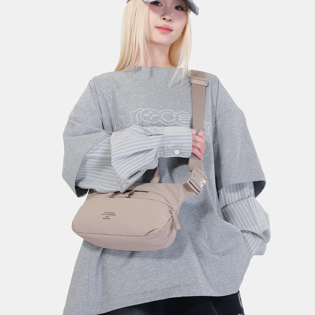 Fashionable women's nylon crossbody bag, niche chic backpack, casual large capacity chest bag, shoulder bag