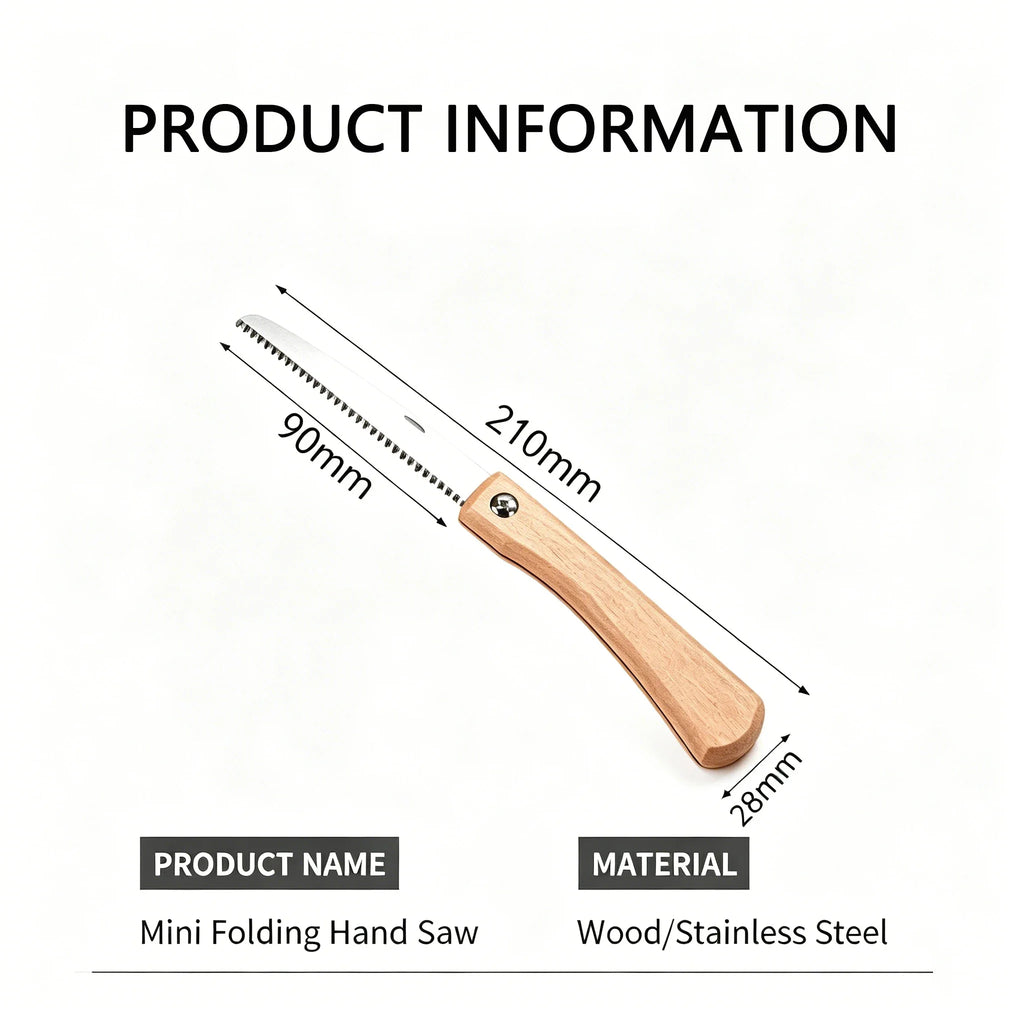 Foldable Mini Hand Saw | Portable Pocket Pull Saw for Woodworking | Small Camping & DIY Crafting Tool