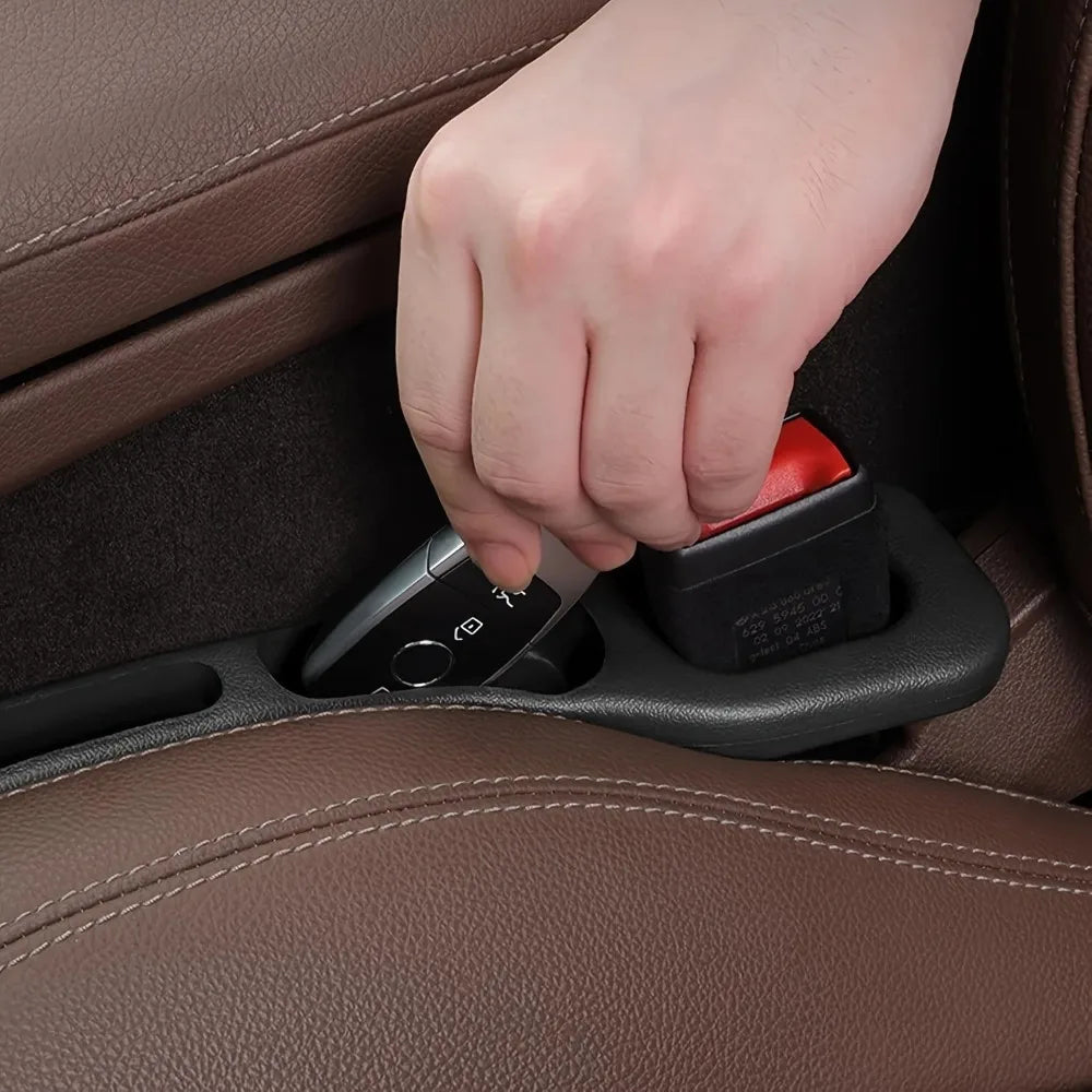 2Pcs Car Seat Gap Filler Organizer, PU Waterproof Seat Gap Plug Strip with 2 Grooves Design, For Auto Interior Gap Storage