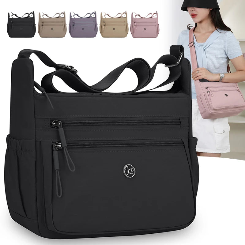 Crossbody Shoulder Bag for Ladies, Waterproof Multi Pocket Messenger Purse for Daily Commute Outdoor Casual Travel