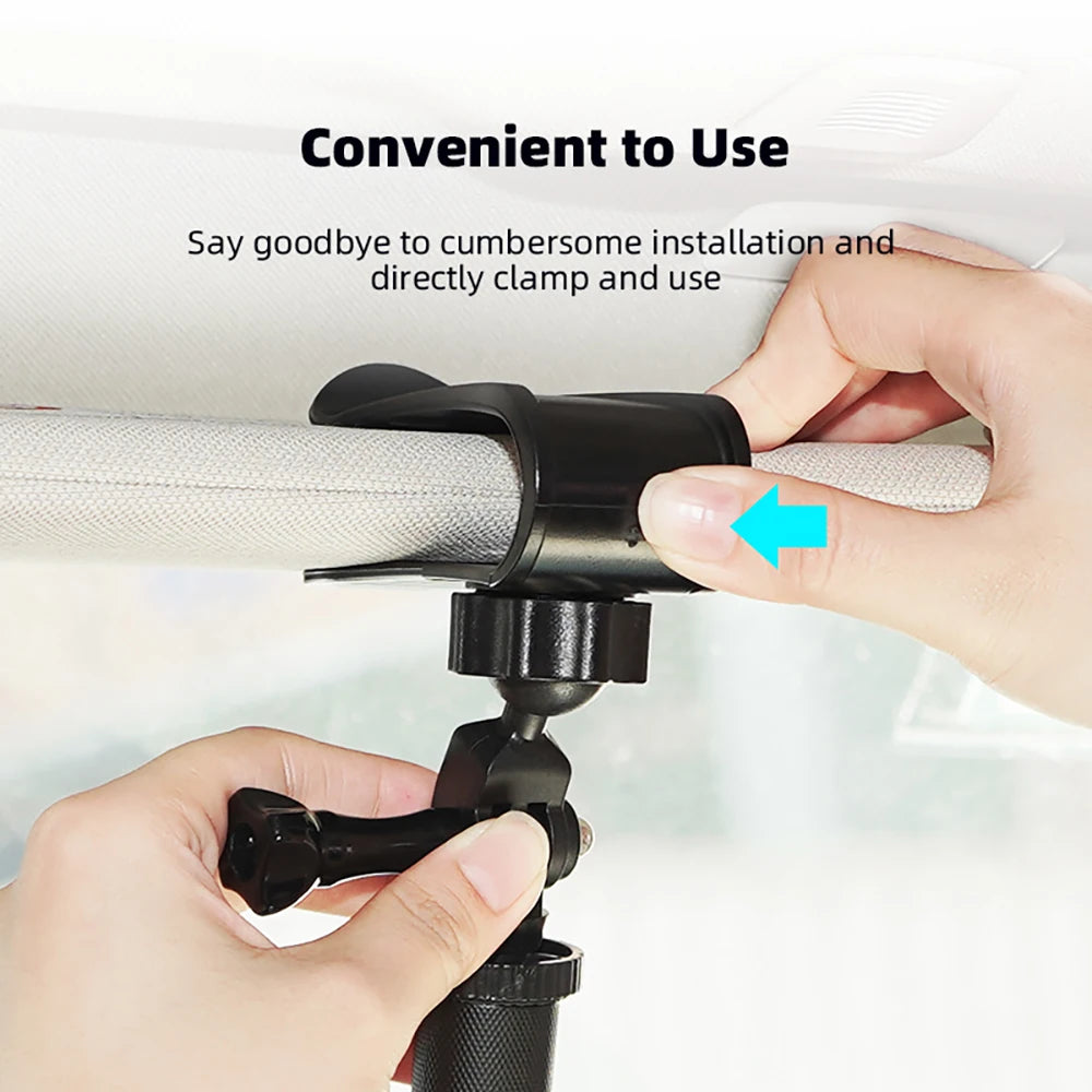 BRDRC Car Sun Visor Mount for DJI Pocket 4 3/Insta360 X5/Ace Pro 2/GoPro Hero/Action 5 Pro Camera Smartphone Accessories