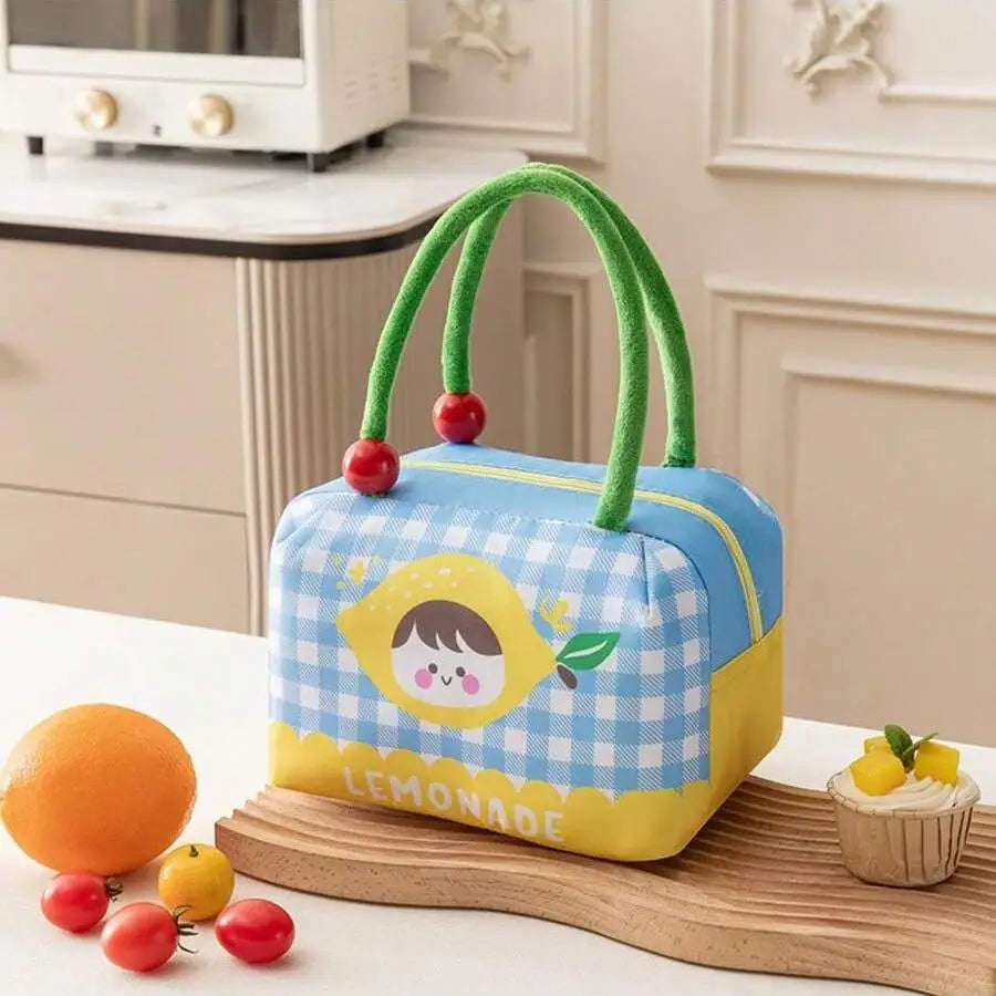 Cute and Fun Thermal Bag - Cartoon Style Handheld Lunch Box for School Commute Meal Container Bag