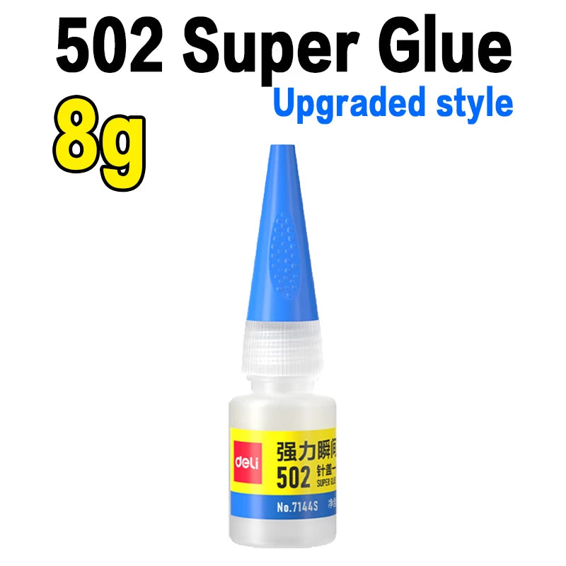 Deli 502 Professional Strength Super Glue Fast Cyanoacrylate Adhesive Hardware Metal Cars Wood Crafts Hobbies Instant Bonding