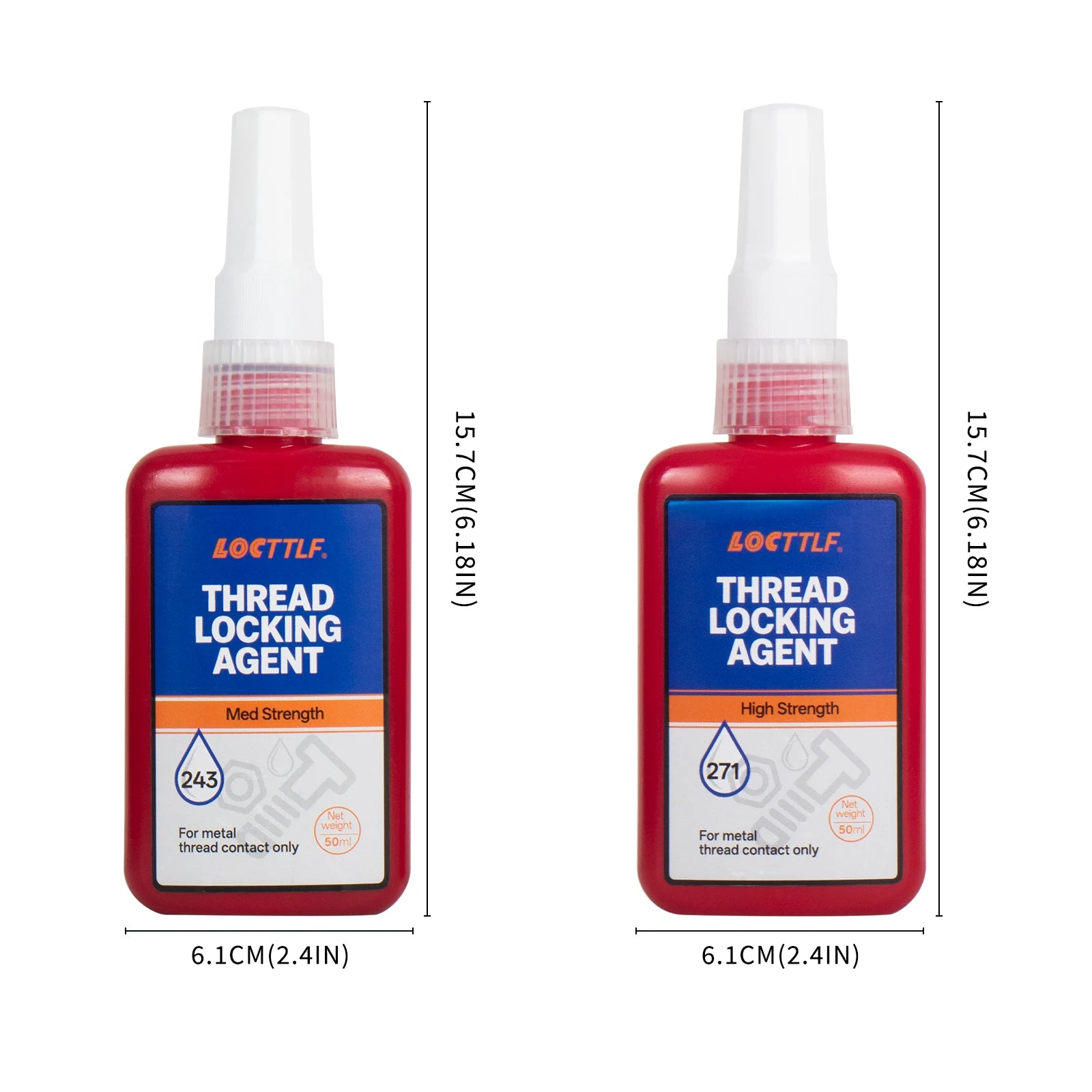 50ml Threadlocker 271Red High-Strength Thread Locker 243 Nuts-Bolts Locker Screw  Lock Tight Seal Fasteners Anaerobic Adhesive