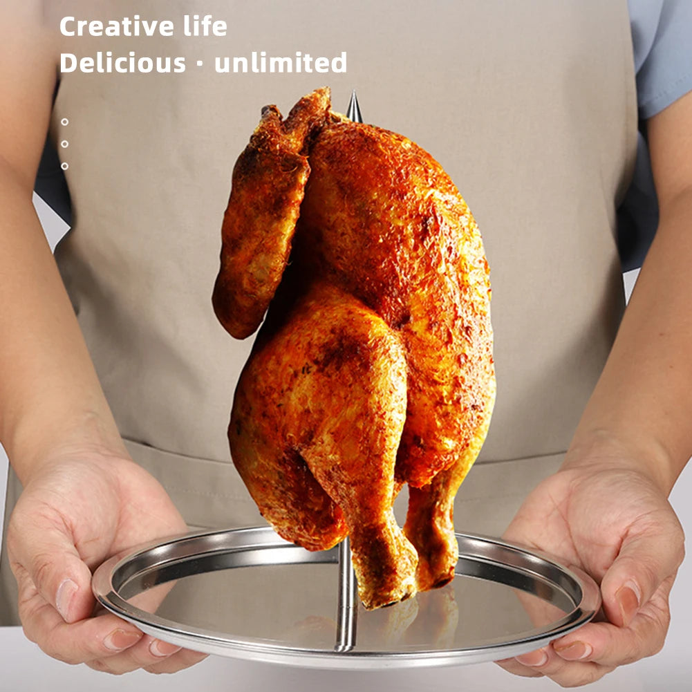 Chicken Roaster Rack Non-stick Food Grade Stainless Steel Vertical Chicken Holder Barbecue Cooking Pans Kitchen Accessories