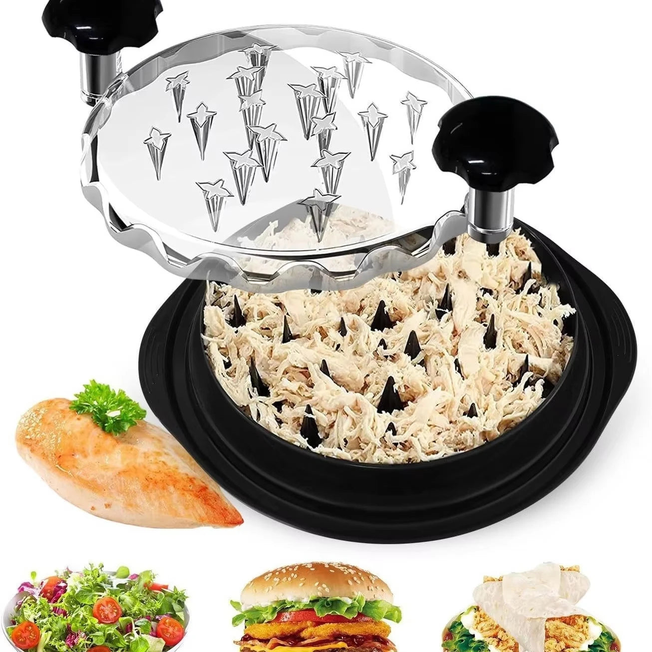 1PCS Chicken Shredder Tool Meat Breast Shredding Separation Mincing Grinder Machine With Lid For Shredding Chicken Pork Beef