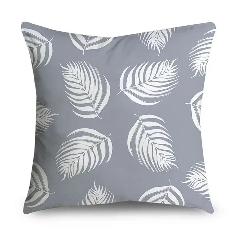 Gray Striped Geometric Double-sided Printed pillow cover Short plush Suitable living rooms bedrooms sofas throw cushion cover