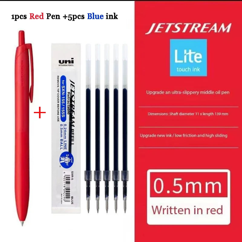 Uni Permanent Ballpoint Pen Jet Stream Anti-slip Cloudy Recycled Eco Shell Friction Super Smooth Ink Oil Pens Portable Supplies