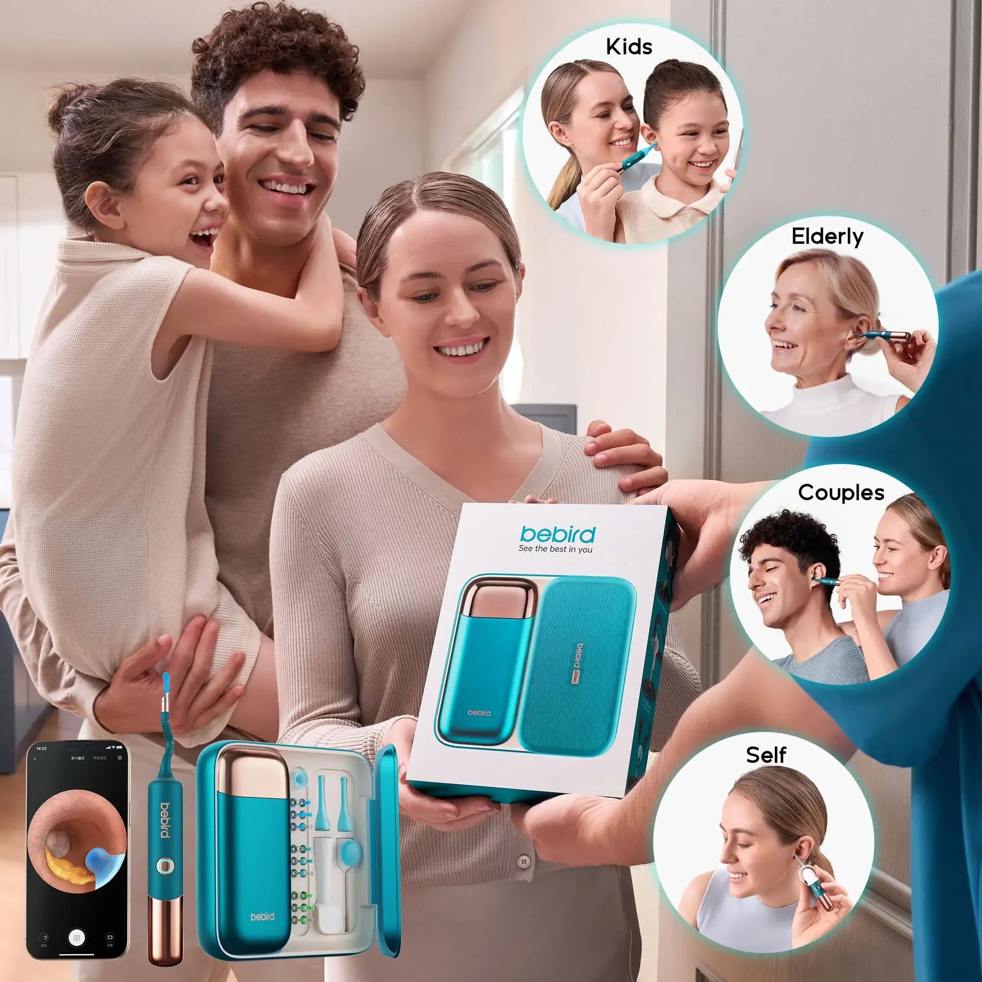 2026 Bebird EarSight Ultra (Sky Black Color) – Smart Visual Ear Cleaner, 20MP Ultra-Clear Camera, 5G Video,