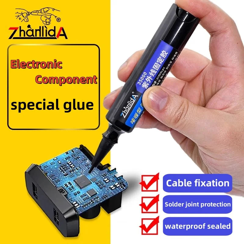10/50ML UV Curable Adhesive Electronic Components Cable Fixation Solder Joint Protection Quick Drying Glue Fixed Circuit Board