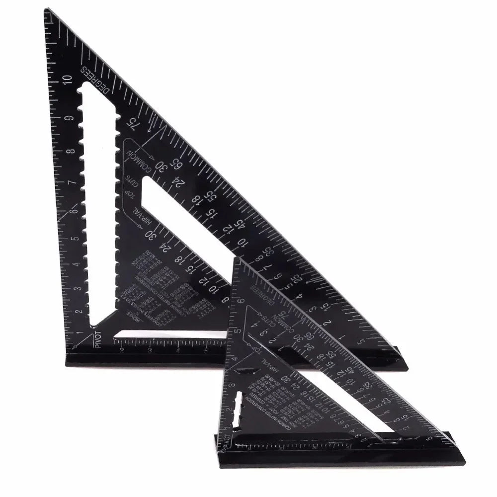 Percision Carpentry Tool 7''/12" Metal Carpenter Square Aluminum Alloy Protractor Miter Line Scriber Saw Guide Woodworking Tools