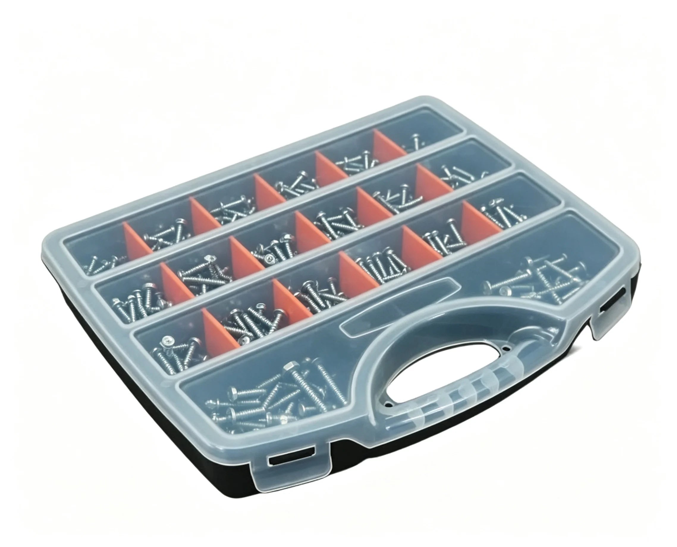 Multi-Compartment Organizer Box For Screws & Small Parts - Durable Plastic Hardware And Jewelry Storage Case Compact To Store