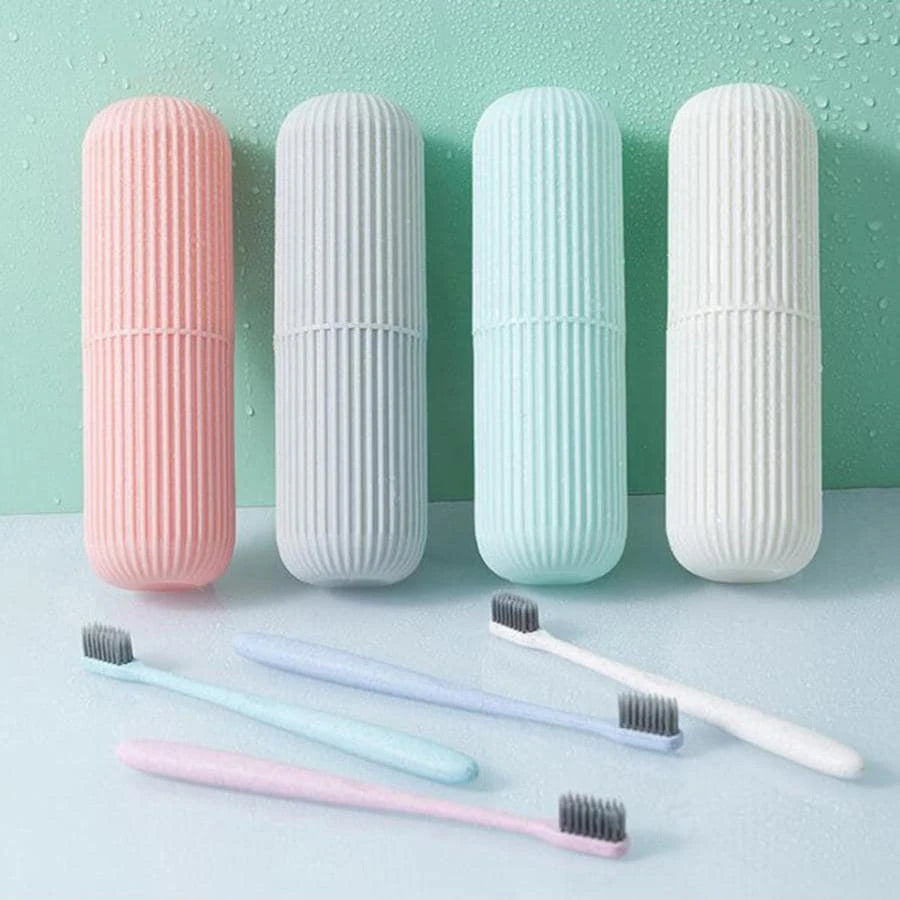 Detachable Plastic Circular Thread Toothbrush Toothpaste Cup Case Box Holder Container for Daily Household Outdoor Travel