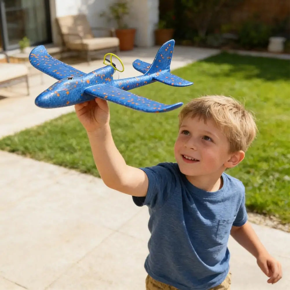 Airplane Toys with Propeller Guard Safe EPP Foam Electric Glider for Kids USB Rechargeable Long Flight Time Easy for Birthday