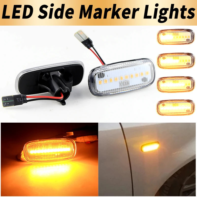 2PCS LED Side Marker Lights Canbus For Audi TT 98-06 A3 S3 97-00 B5 A4 S4 RS4 99-01 A6 C5 Allroad 2000-05 Turn Signal Lamps