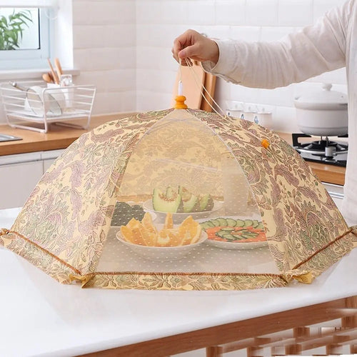 1 PCS Foldable Food Cover Breathable Lace Fabric Food Lid Creative Umbrella Shape Dish Tent For Dining Table