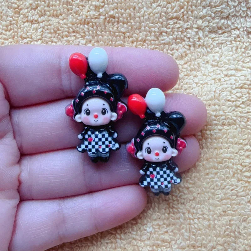 12pcs Joker Balloon Children's Fun Handmade DIY Cream Gel Phone Case Hair Clip Headpiece Resin Accessories Jewelry