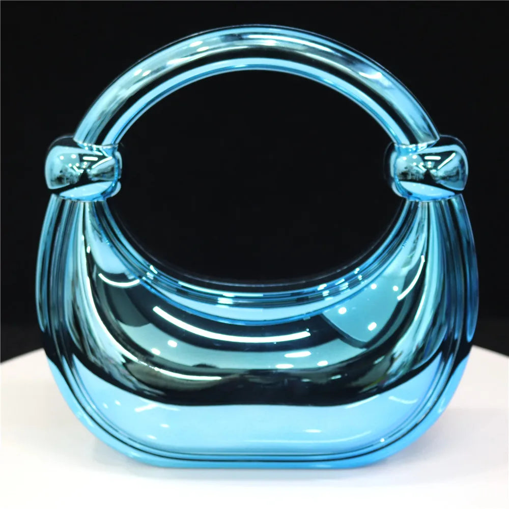 Luxury Designer Evening Clutch Acrylic Women Handbags Fashion Shoulder Bag Half Moon Wedding Purses Party Tote Ladies