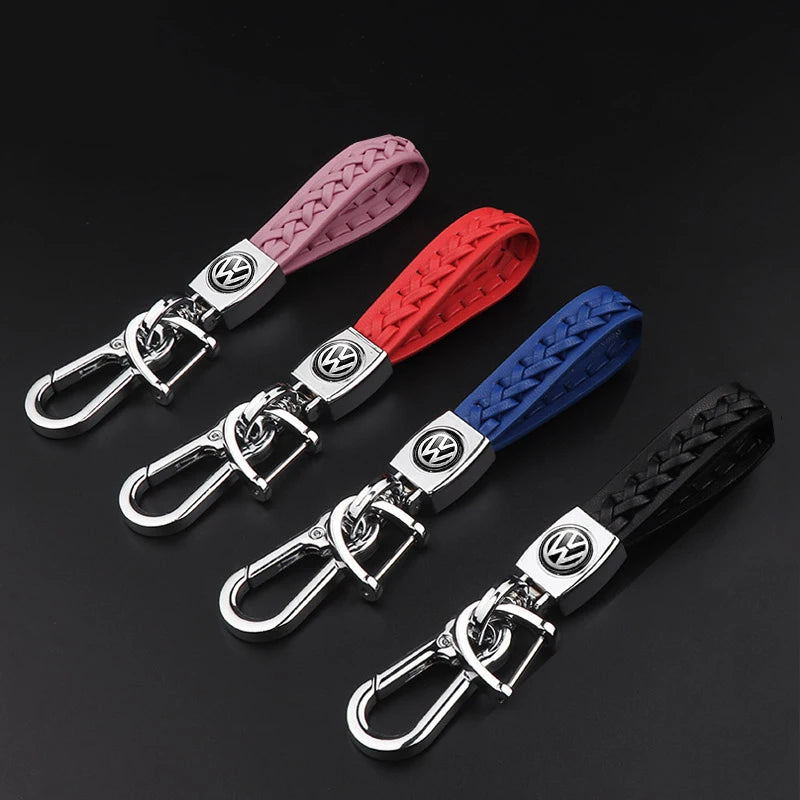 Cup Holders New Metal Hand Braided Rope Car Keychain Holder For VW Volkswagen Polo Golf 5 6 7 Passat Jetta Tiguan CC Scirocco St