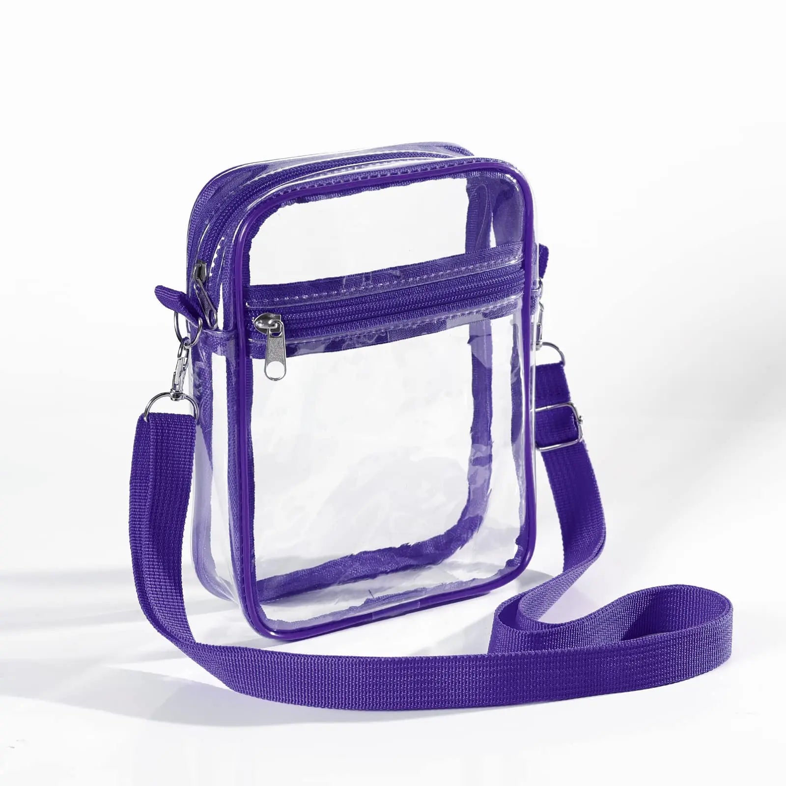 Women Clear PVC Shoulder Bag Stadium Approved Transparent Concert Crossbody Bag With Front Pocket Casual Lightweight Handbag