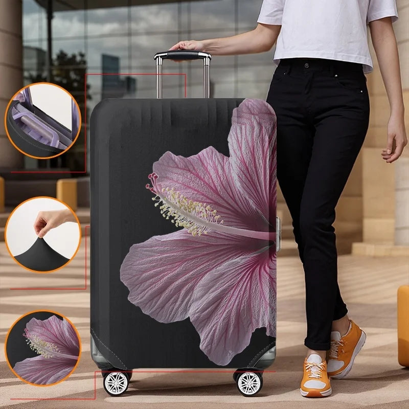 Flower patterned luggage protection cover, suitable for 18-32 inch luggage covers, luggage handle gloves, travel accessories