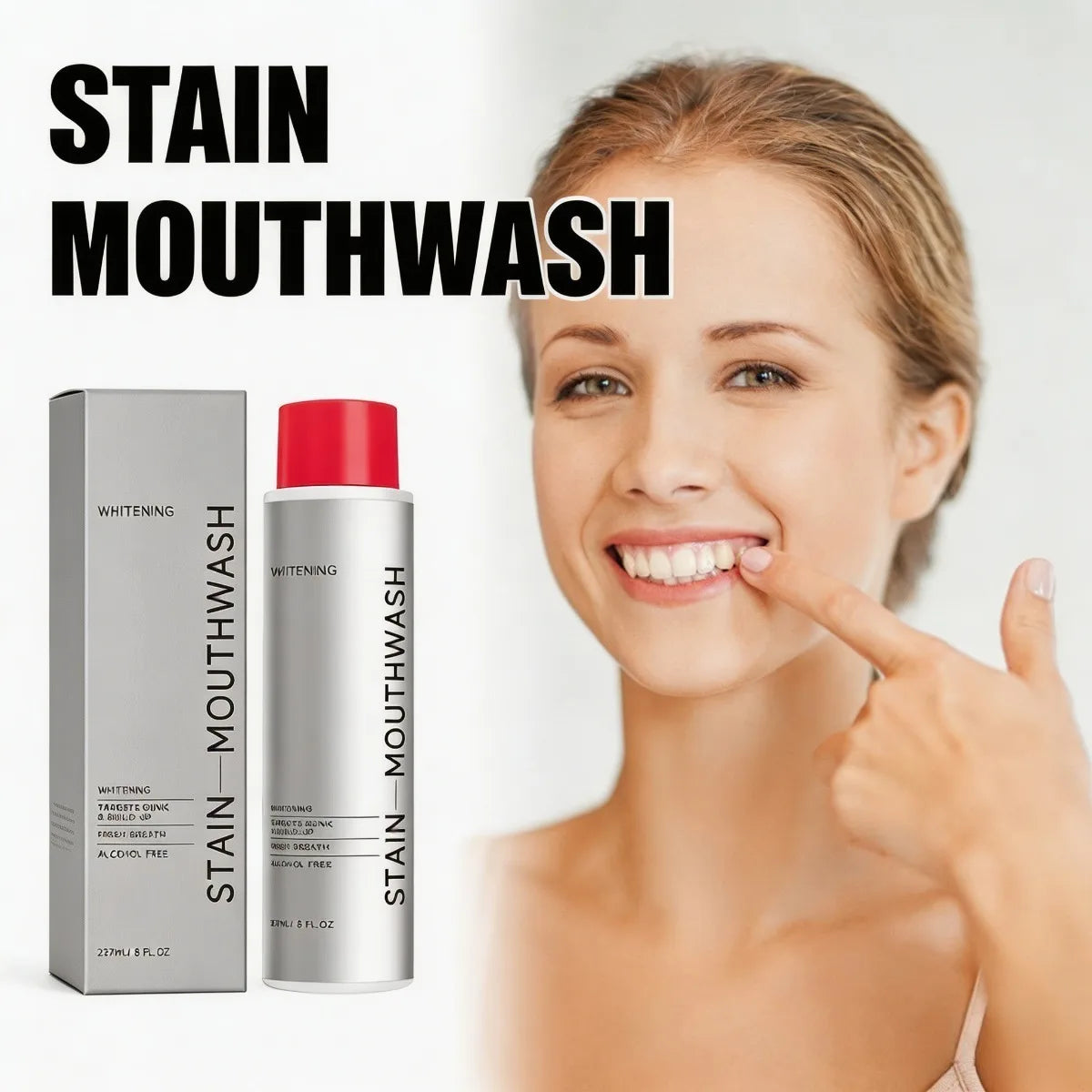 1/2/3Pcs Stain Removal Mouthwash Alcohol Free Teeth Brightening Fresh Breath Plaque Remover Enamel Safe Daily Oral Care