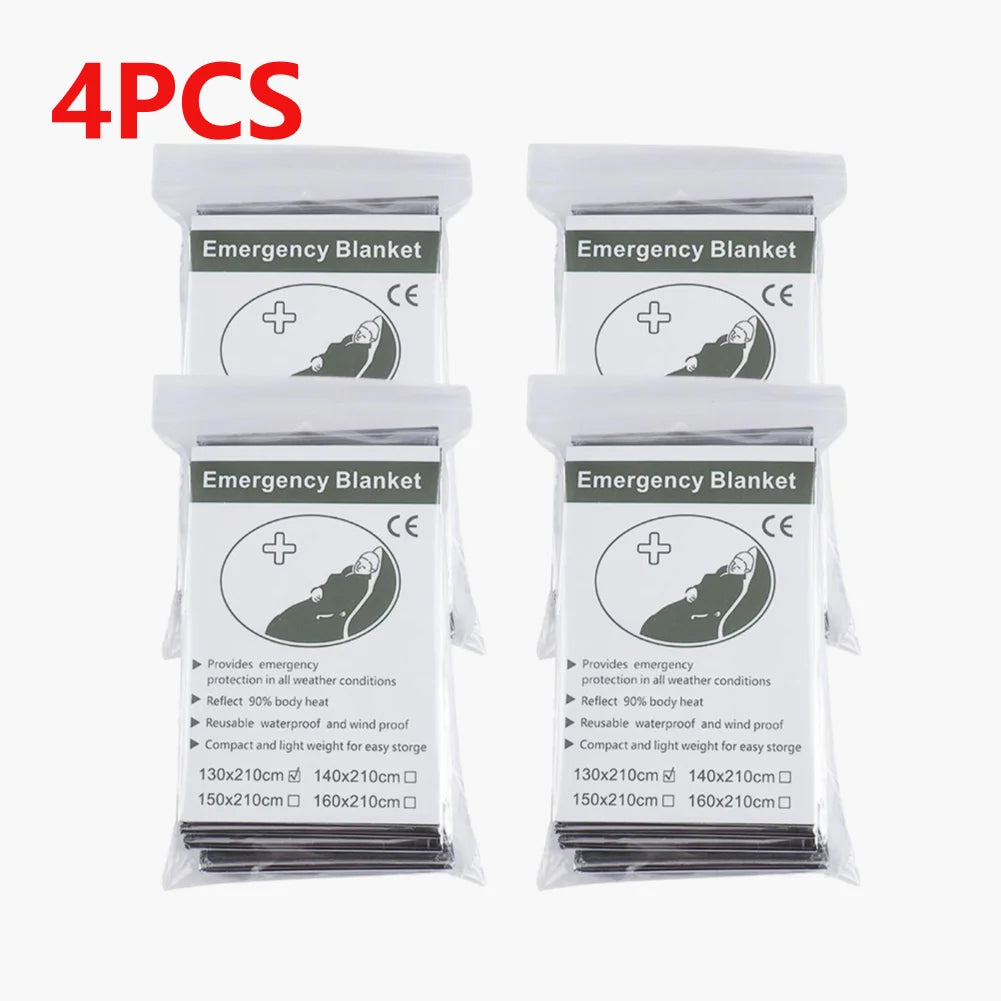 130x210cm Foil Mylar Thermal Blanket Keeps You Warm Emergency Thermal Blanket Retain Body Heat Silver Foil Blanket for First Aid