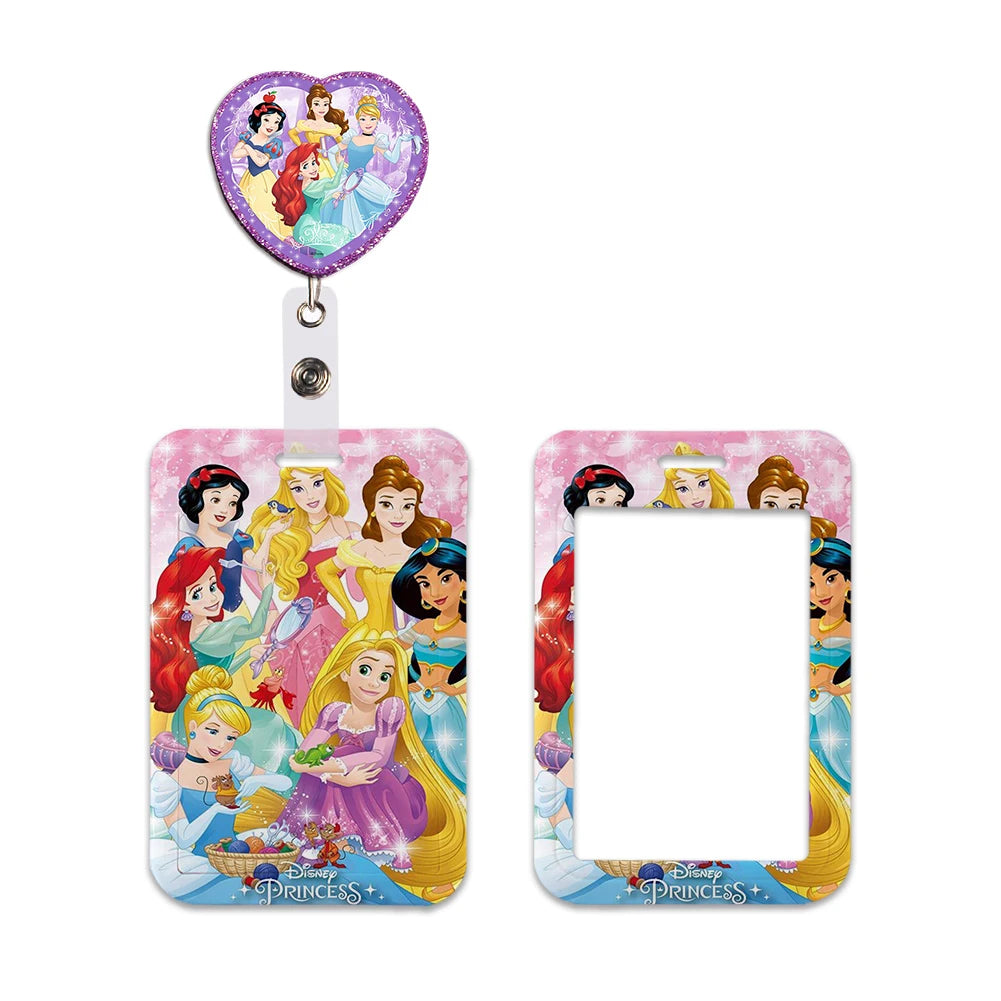 Disney Princess New Arrival Card Holder Student Keychain Girl Bus Metro Protective Case School Card Cover Kid Personalized Gifts