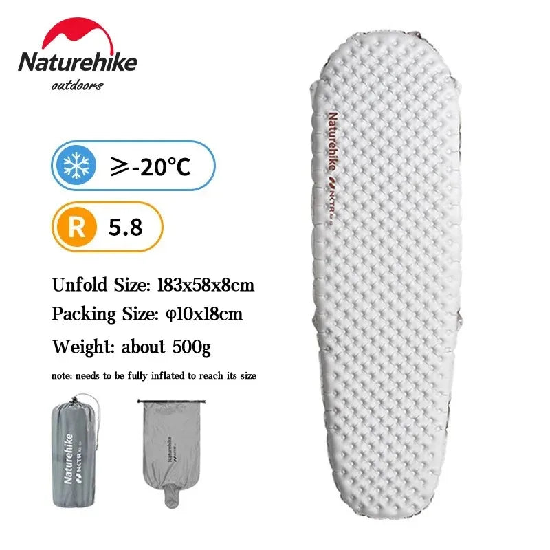 Naturehike Camping Mat 3.5/5.8/8.8 High R Value Ultralight Warm Inflatable Mattress Outdoor Portable Folding Inflatable Mats