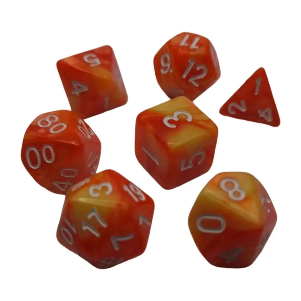 7-Die/Set New Acrylic Dice Set For TRPG DND Polyhedral 7-Die Lidescent Glitter Digital Dice Entertainment Game Accessories