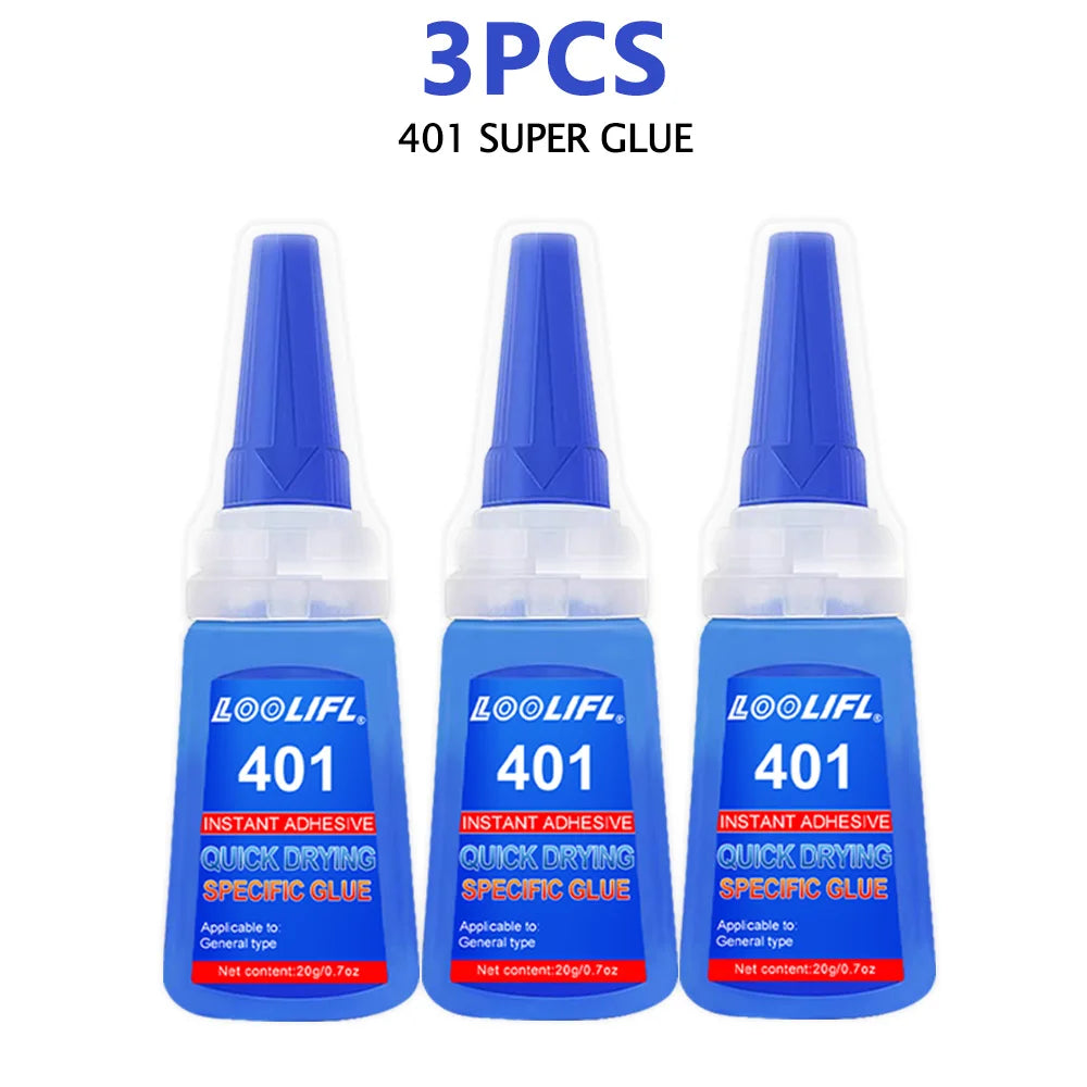 401 Instant Glue: Shoe Glue, Fast-Curing Waterproof Strong Adhesive for Rubber, Wood, Glass, Daily Repair