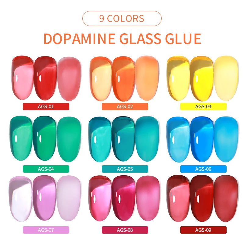 AS 15ml Translucent Amber Gel Nail Polish Brown Colour Varnish Gel Long Lasting Semi Permanent Tortoiseshell Nails Vernis